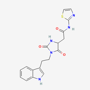 molecular formula C18H17N5O3S B14935643 2-{1-[2-(1H-indol-3-yl)ethyl]-2,5-dioxoimidazolidin-4-yl}-N-(1,3-thiazol-2-yl)acetamide 