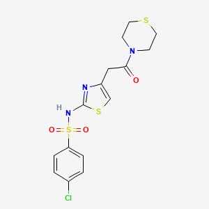 molecular formula C15H16ClN3O3S3 B14935658 4-chloro-N-[(2Z)-4-[2-oxo-2-(thiomorpholin-4-yl)ethyl]-1,3-thiazol-2(3H)-ylidene]benzenesulfonamide 