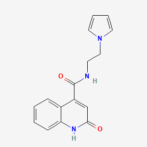 molecular formula C16H15N3O2 B14935678 2-oxo-N-[2-(1H-pyrrol-1-yl)ethyl]-1,2-dihydroquinoline-4-carboxamide 