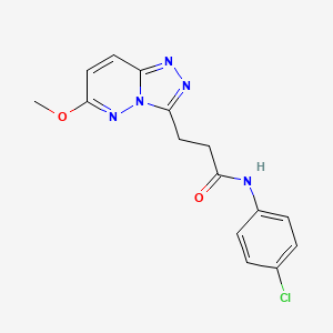 molecular formula C15H14ClN5O2 B14935690 N-(4-chlorophenyl)-3-(6-methoxy[1,2,4]triazolo[4,3-b]pyridazin-3-yl)propanamide 