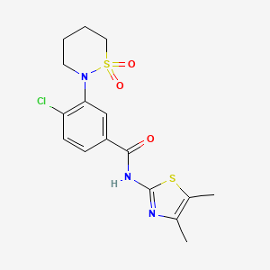 4-chloro-N-[(2Z)-4,5-dimethyl-1,3-thiazol-2(3H)-ylidene]-3-(1,1-dioxido-1,2-thiazinan-2-yl)benzamide