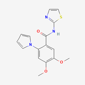 molecular formula C16H15N3O3S B14935701 4,5-dimethoxy-2-(1H-pyrrol-1-yl)-N-(1,3-thiazol-2-yl)benzamide 