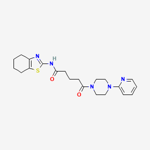 molecular formula C21H27N5O2S B14935744 5-oxo-5-[4-(pyridin-2-yl)piperazin-1-yl]-N-[(2Z)-4,5,6,7-tetrahydro-1,3-benzothiazol-2(3H)-ylidene]pentanamide 