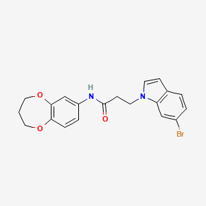 3-(6-bromo-1H-indol-1-yl)-N-(3,4-dihydro-2H-1,5-benzodioxepin-7-yl)propanamide