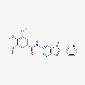 3,4,5-trimethoxy-N-[2-(pyridin-3-yl)-1H-benzimidazol-5-yl]benzamide