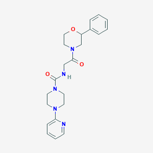 molecular formula C22H27N5O3 B14935789 N-[2-oxo-2-(2-phenylmorpholin-4-yl)ethyl]-4-(pyridin-2-yl)piperazine-1-carboxamide 