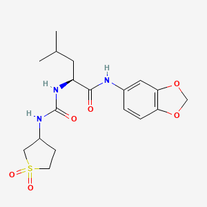 molecular formula C18H25N3O6S B14935800 N-1,3-benzodioxol-5-yl-N~2~-[(1,1-dioxidotetrahydrothiophen-3-yl)carbamoyl]-L-leucinamide 