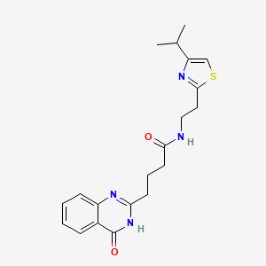 4-(4-hydroxyquinazolin-2-yl)-N-{2-[4-(propan-2-yl)-1,3-thiazol-2-yl]ethyl}butanamide