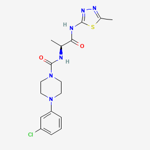 molecular formula C17H21ClN6O2S B14935823 4-(3-chlorophenyl)-N-[(2S)-1-{[(2Z)-5-methyl-1,3,4-thiadiazol-2(3H)-ylidene]amino}-1-oxopropan-2-yl]piperazine-1-carboxamide 