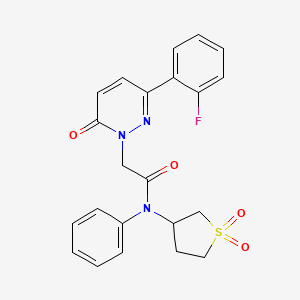 molecular formula C22H20FN3O4S B14935829 N-(1,1-dioxidotetrahydrothiophen-3-yl)-2-(3-(2-fluorophenyl)-6-oxopyridazin-1(6H)-yl)-N-phenylacetamide 