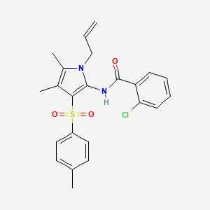 2-chloro-N-{4,5-dimethyl-3-[(4-methylphenyl)sulfonyl]-1-(prop-2-en-1-yl)-1H-pyrrol-2-yl}benzamide