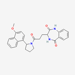 molecular formula C27H27N3O4 B14935842 3-{3-[2-(4-methoxynaphthalen-1-yl)pyrrolidin-1-yl]-3-oxopropyl}-3,4-dihydro-1H-1,4-benzodiazepine-2,5-dione 