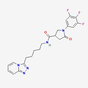 molecular formula C22H22F3N5O2 B14935861 5-oxo-N-[5-([1,2,4]triazolo[4,3-a]pyridin-3-yl)pentyl]-1-(3,4,5-trifluorophenyl)pyrrolidine-3-carboxamide 