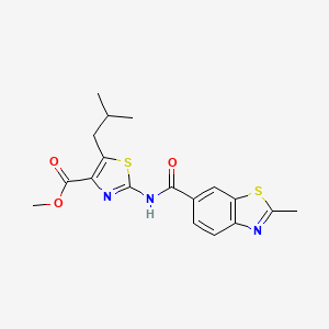 methyl (2E)-2-{[(2-methyl-1,3-benzothiazol-6-yl)carbonyl]imino}-5-(2-methylpropyl)-2,3-dihydro-1,3-thiazole-4-carboxylate