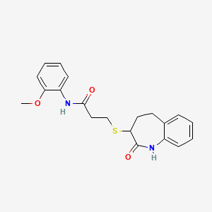 molecular formula C20H22N2O3S B14935889 3-[(2-hydroxy-4,5-dihydro-3H-1-benzazepin-3-yl)sulfanyl]-N-(2-methoxyphenyl)propanamide 