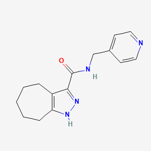 molecular formula C15H18N4O B14935893 N-(pyridin-4-ylmethyl)-2,4,5,6,7,8-hexahydrocyclohepta[c]pyrazole-3-carboxamide 