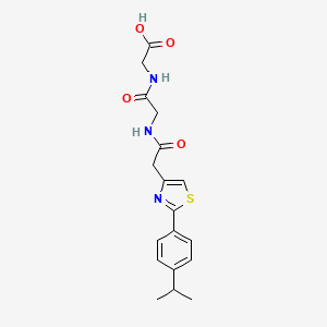 molecular formula C18H21N3O4S B14935895 N-({2-[4-(propan-2-yl)phenyl]-1,3-thiazol-4-yl}acetyl)glycylglycine 