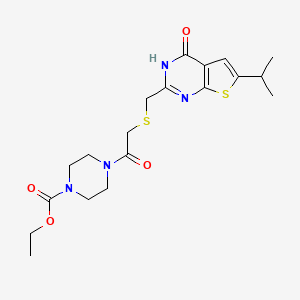 molecular formula C19H26N4O4S2 B14935901 Ethyl 4-[({[4-hydroxy-6-(propan-2-yl)thieno[2,3-d]pyrimidin-2-yl]methyl}sulfanyl)acetyl]piperazine-1-carboxylate 