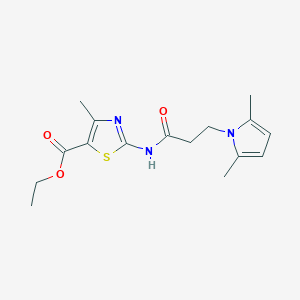 molecular formula C16H21N3O3S B14935909 ethyl 2-{[3-(2,5-dimethyl-1H-pyrrol-1-yl)propanoyl]amino}-4-methyl-1,3-thiazole-5-carboxylate 