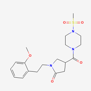 molecular formula C19H27N3O5S B14935917 1-[2-(2-Methoxyphenyl)ethyl]-4-{[4-(methylsulfonyl)piperazin-1-yl]carbonyl}pyrrolidin-2-one 