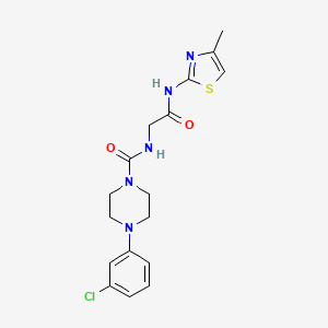 molecular formula C17H20ClN5O2S B14935930 4-(3-chlorophenyl)-N-(2-{[(2E)-4-methyl-1,3-thiazol-2(3H)-ylidene]amino}-2-oxoethyl)piperazine-1-carboxamide 