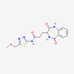 molecular formula C16H17N5O4S B14935943 3-(2,5-dioxo-2,3,4,5-tetrahydro-1H-1,4-benzodiazepin-3-yl)-N-[5-(methoxymethyl)-1,3,4-thiadiazol-2-yl]propanamide 