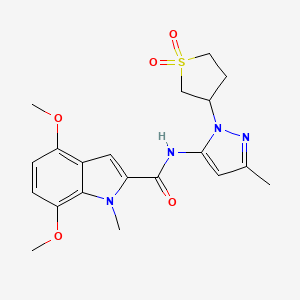 molecular formula C20H24N4O5S B14935944 N-[1-(1,1-dioxidotetrahydrothiophen-3-yl)-3-methyl-1H-pyrazol-5-yl]-4,7-dimethoxy-1-methyl-1H-indole-2-carboxamide 