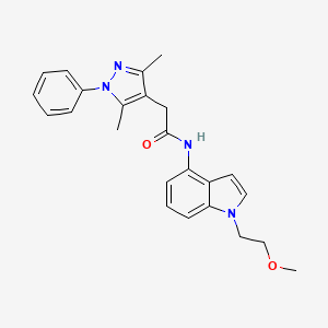 molecular formula C24H26N4O2 B14935954 2-(3,5-dimethyl-1-phenyl-1H-pyrazol-4-yl)-N-[1-(2-methoxyethyl)-1H-indol-4-yl]acetamide 