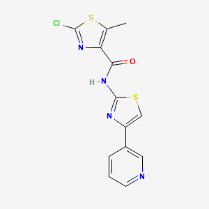 molecular formula C13H9ClN4OS2 B14935973 2-chloro-5-methyl-N-[4-(pyridin-3-yl)-1,3-thiazol-2-yl]-1,3-thiazole-4-carboxamide 