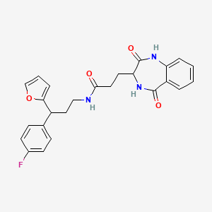 N-[3-(4-fluorophenyl)-3-(furan-2-yl)propyl]-3-(2-hydroxy-5-oxo-4,5-dihydro-3H-1,4-benzodiazepin-3-yl)propanamide