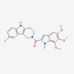 molecular formula C24H24FN3O4 B14936011 (8-fluoro-1,3,4,5-tetrahydro-2H-pyrido[4,3-b]indol-2-yl)(5,6,7-trimethoxy-1-methyl-1H-indol-2-yl)methanone 