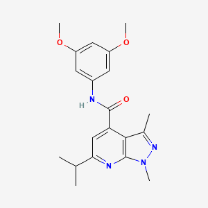 molecular formula C20H24N4O3 B14936023 N-(3,5-dimethoxyphenyl)-1,3-dimethyl-6-(propan-2-yl)-1H-pyrazolo[3,4-b]pyridine-4-carboxamide 