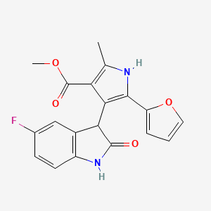 methyl 4-(5-fluoro-2-oxo-2,3-dihydro-1H-indol-3-yl)-5-(furan-2-yl)-2-methyl-1H-pyrrole-3-carboxylate