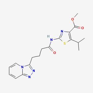 molecular formula C18H21N5O3S B14936046 Methyl 5-(propan-2-yl)-2-{[4-([1,2,4]triazolo[4,3-a]pyridin-3-yl)butanoyl]amino}-1,3-thiazole-4-carboxylate 