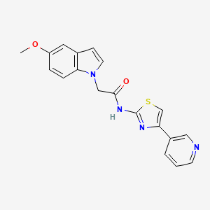 molecular formula C19H16N4O2S B14936062 2-(5-methoxy-1H-indol-1-yl)-N-(4-(pyridin-3-yl)thiazol-2-yl)acetamide 