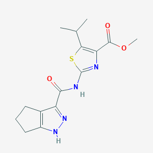 Methyl 5-(propan-2-yl)-2-[(1,4,5,6-tetrahydrocyclopenta[c]pyrazol-3-ylcarbonyl)amino]-1,3-thiazole-4-carboxylate