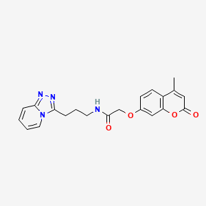 molecular formula C21H20N4O4 B14936085 2-[(4-methyl-2-oxo-2H-chromen-7-yl)oxy]-N-[3-([1,2,4]triazolo[4,3-a]pyridin-3-yl)propyl]acetamide 