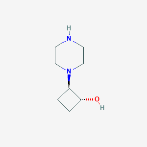 molecular formula C8H16N2O B1493609 反式-2-(哌嗪-1-基)环丁醇 CAS No. 2165707-97-9