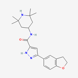 molecular formula C21H28N4O2 B14936134 5-(2,3-dihydro-1-benzofuran-5-yl)-N-(2,2,6,6-tetramethylpiperidin-4-yl)-1H-pyrazole-3-carboxamide 