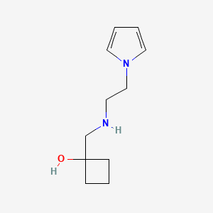 molecular formula C11H18N2O B1493614 1-({[2-(1H-pyrrol-1-yl)ethyl]amino}methyl)cyclobutan-1-ol CAS No. 2168776-76-7