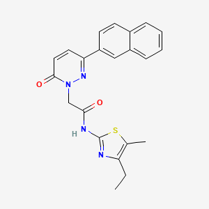 molecular formula C22H20N4O2S B14936155 N-[(2Z)-4-ethyl-5-methyl-1,3-thiazol-2(3H)-ylidene]-2-[3-(naphthalen-2-yl)-6-oxopyridazin-1(6H)-yl]acetamide 