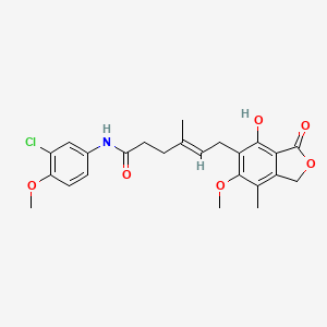 (4E)-N-(3-chloro-4-methoxyphenyl)-6-(4-hydroxy-6-methoxy-7-methyl-3-oxo-1,3-dihydro-2-benzofuran-5-yl)-4-methylhex-4-enamide