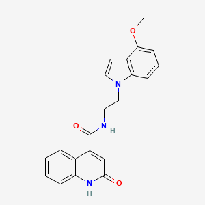 N-(2-(4-methoxy-1H-indol-1-yl)ethyl)-2-oxo-1,2-dihydroquinoline-4-carboxamide