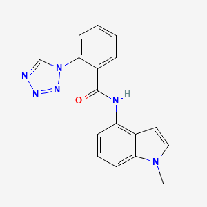 molecular formula C17H14N6O B14936173 N-(1-methyl-1H-indol-4-yl)-2-(1H-tetrazol-1-yl)benzamide 