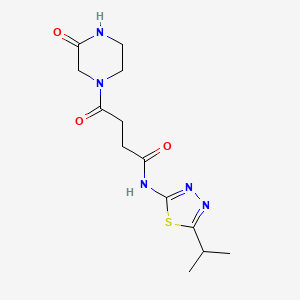 molecular formula C13H19N5O3S B14936189 4-oxo-4-(3-oxopiperazin-1-yl)-N-[(2Z)-5-(propan-2-yl)-1,3,4-thiadiazol-2(3H)-ylidene]butanamide 