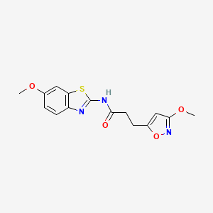 N-(6-methoxy-1,3-benzothiazol-2-yl)-3-(3-methoxy-1,2-oxazol-5-yl)propanamide