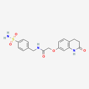 2-[(2-hydroxy-3,4-dihydroquinolin-7-yl)oxy]-N-(4-sulfamoylbenzyl)acetamide