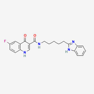 N-(5-(1H-benzo[d]imidazol-2-yl)pentyl)-6-fluoro-4-hydroxyquinoline-3-carboxamide