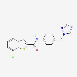 molecular formula C18H13ClN4OS B14936263 7-chloro-N-[4-(1H-1,2,4-triazol-1-ylmethyl)phenyl]-1-benzothiophene-2-carboxamide 