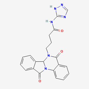 molecular formula C21H18N6O3 B14936287 4-(5,11-dioxo-6a,11-dihydroisoindolo[2,1-a]quinazolin-6(5H)-yl)-N-(1H-1,2,4-triazol-3-yl)butanamide 